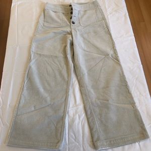 Button fly light green corduroy size US large Zara pants.